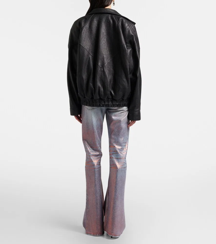 Джинсы-клеш с покрытием 2025F Acne Studios, синий — фото 3