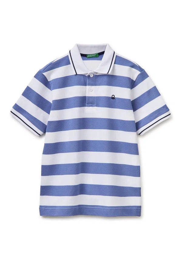 Полосатая рубашка поло. рубашка поло United Colors Of Benetton, Blue/White
