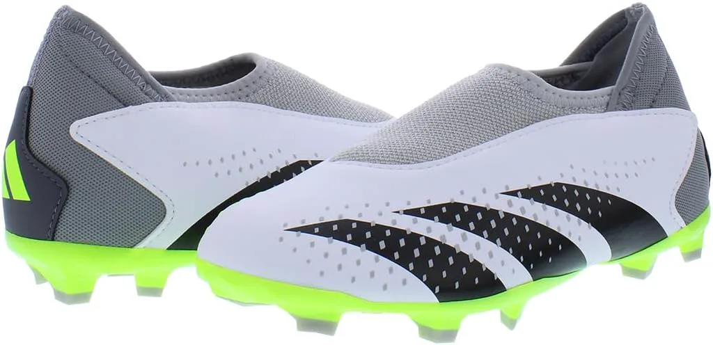 Adidas детские универсальные бутсы Accuracy.3 Predator без шнурков для твердого грунта, белый/черный — фото 3