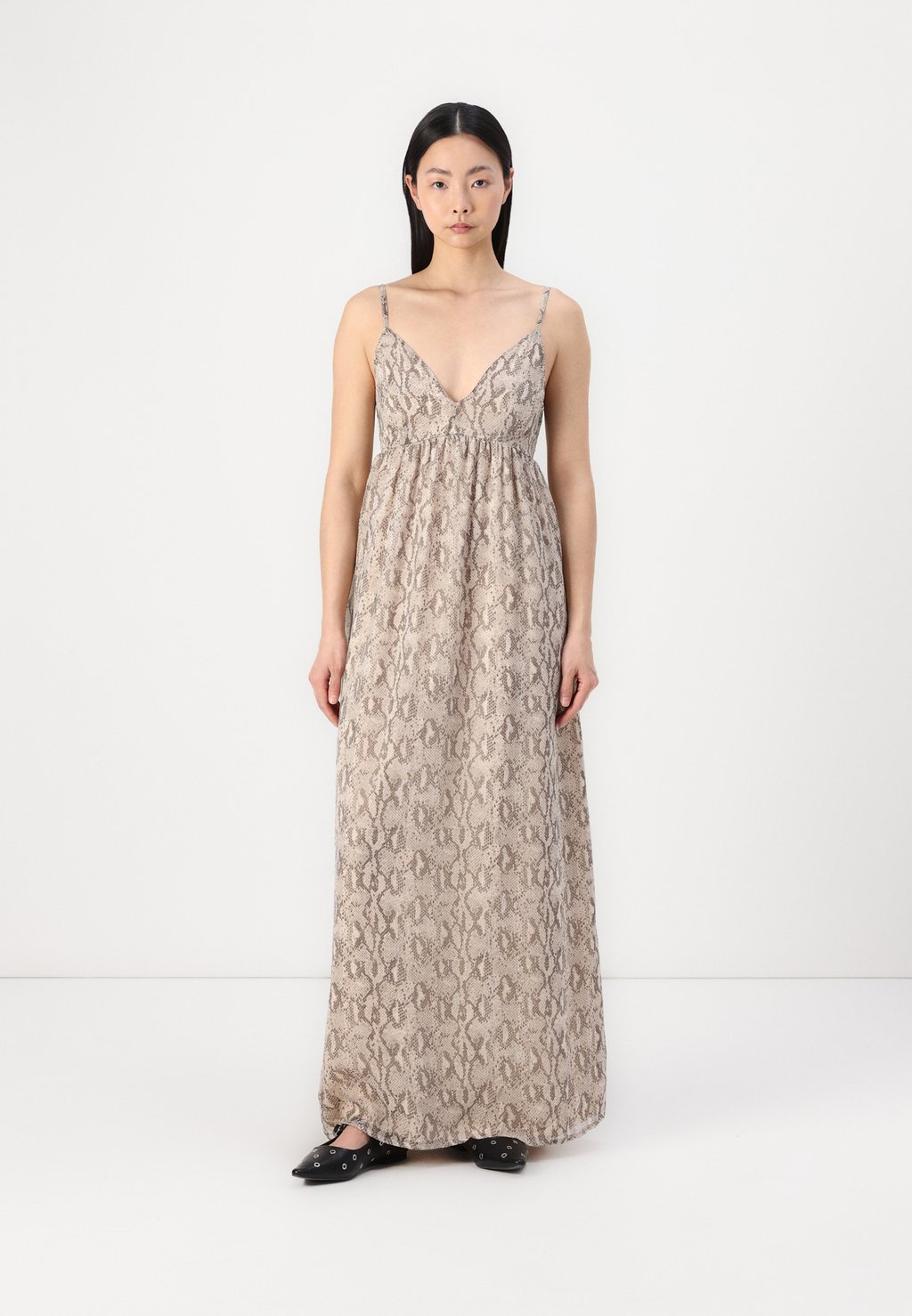 

Платье макси ONLSADIA LIFE STRAP BOW DRESS ONLY, светло-серый