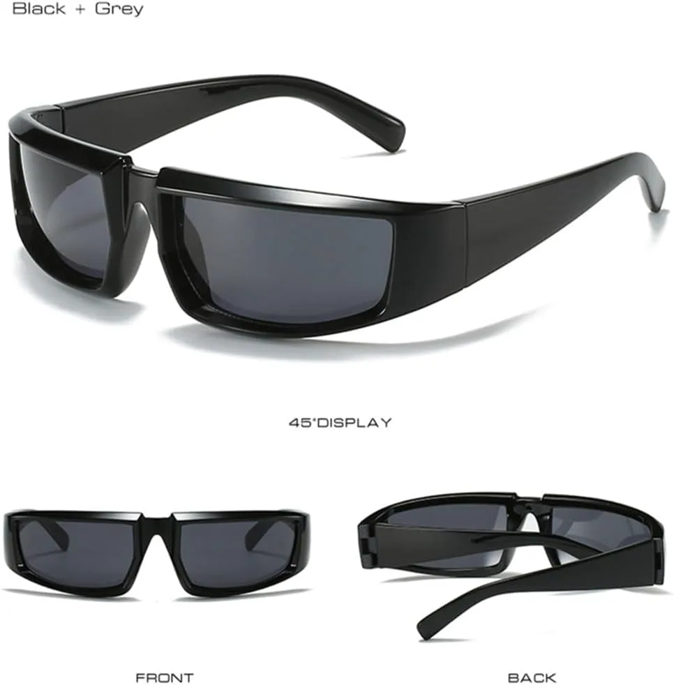 

Ретро-панк солнцезащитные очки для женщин с зеркальными линзами и защитой от УФ-излучения UV400; очки для мужчин для активного отдыха и вождения HDUBFY, Silver Gray