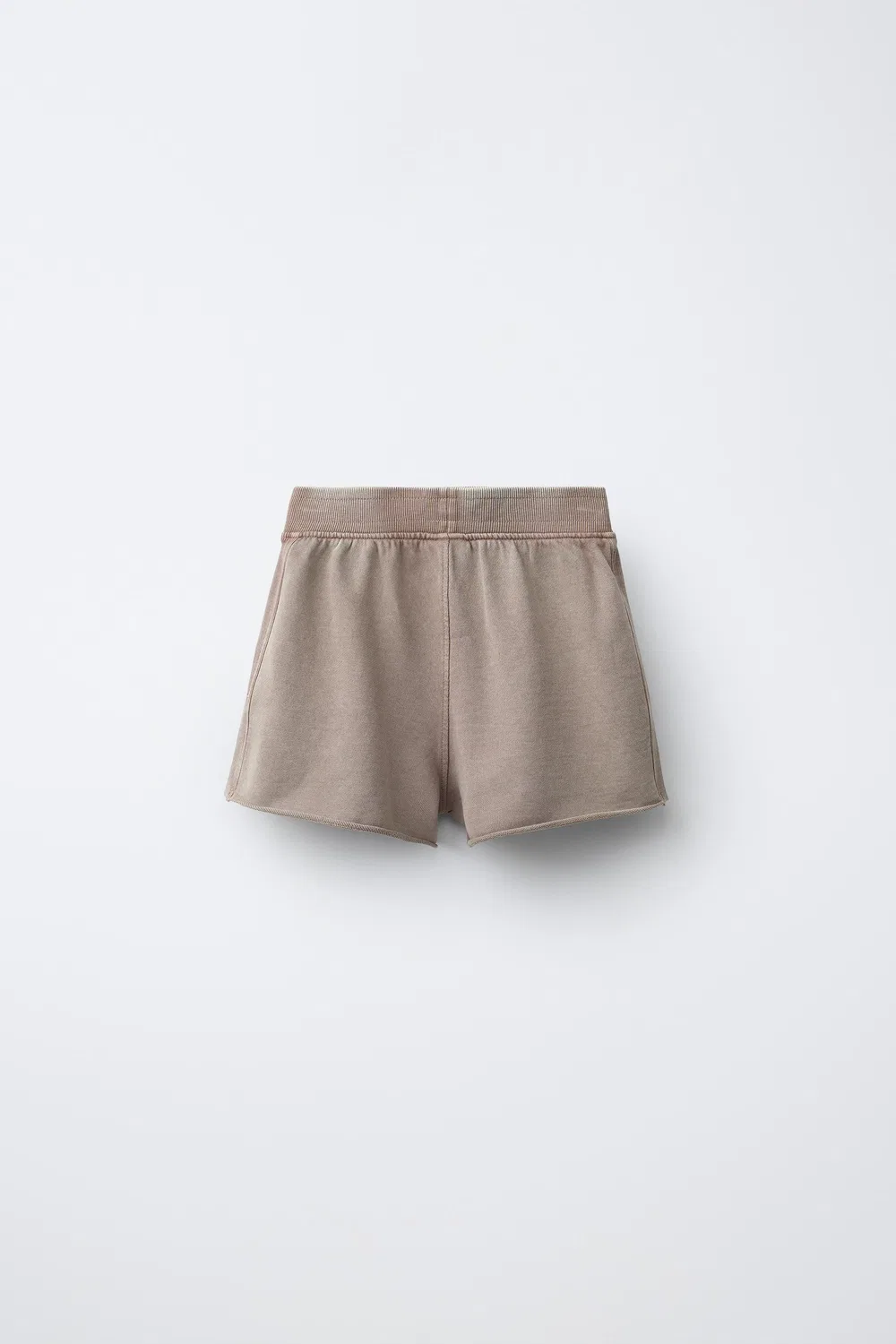 Спортивные шорты-бермуды с эффектом выцветания ZARA, Russet — фото 2