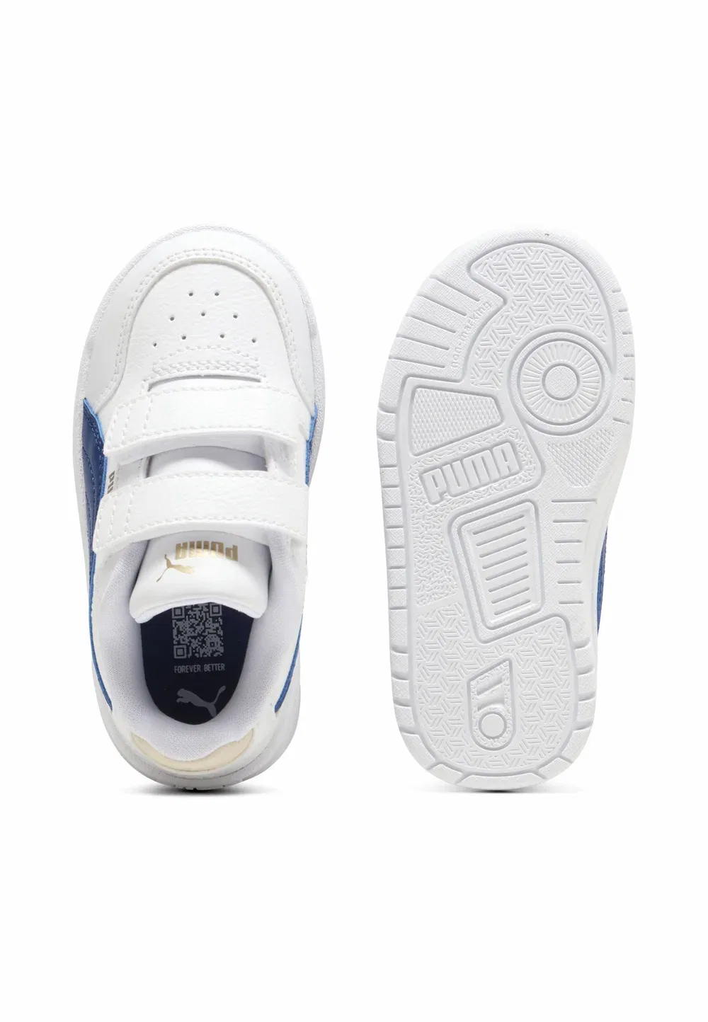 Кроссовки - детская обувь Puma, White-Clyde Royal- Gold — фото 3