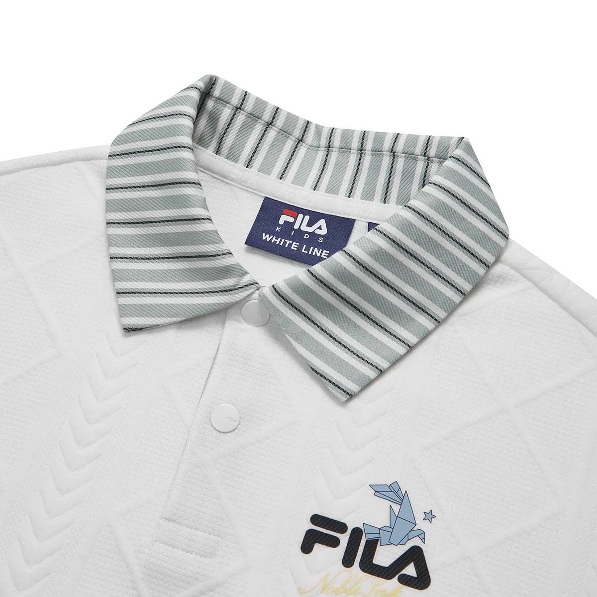 Детский свитшот с воротником поло Moderate Stretch FILA KIDS, Cloud White — фото 4