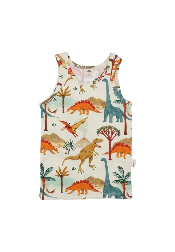 Майка динозавры Dinasaur world-undershirt 2 pack Walkiddy, brown, коричневый — фото 2