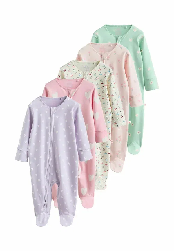 Комплект пижам из 5 штук Regular fit - two way zip 5 pack Next, pastel