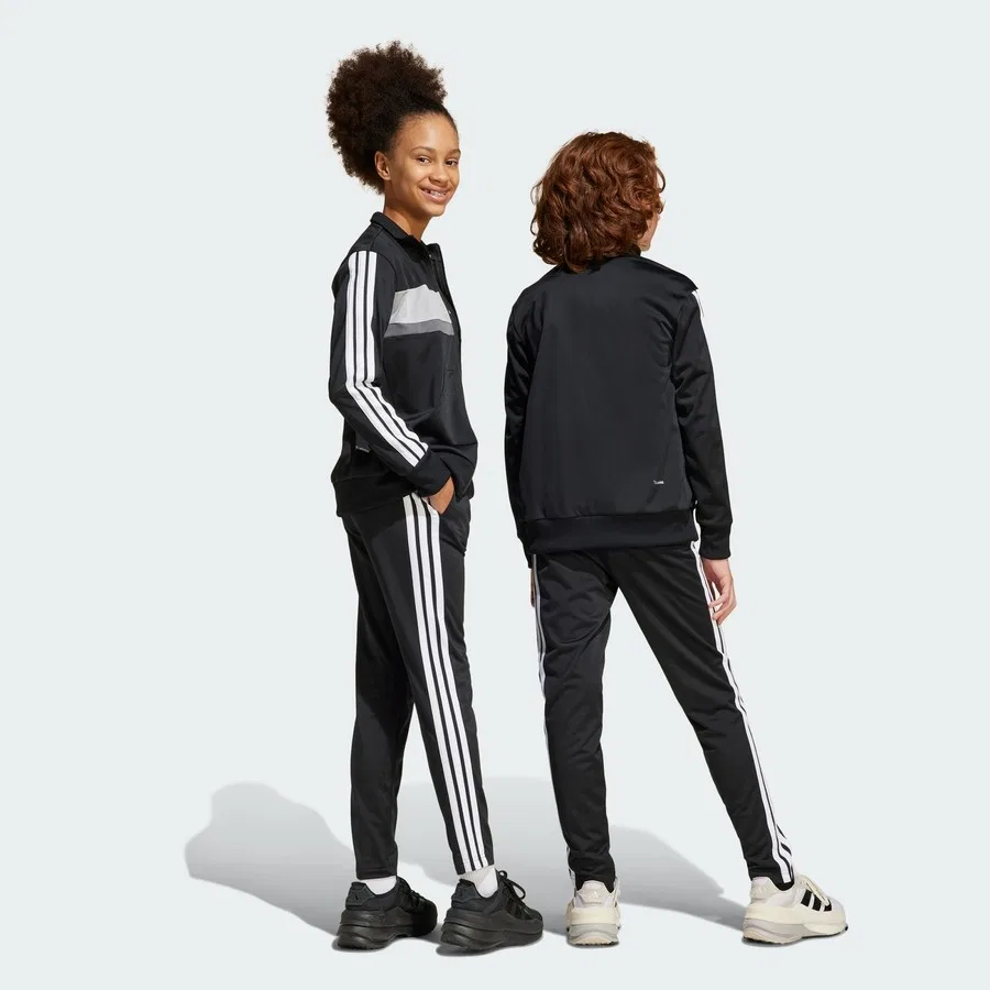 Спортивный костюм с длинным рукавом и молнией Tiberio 3-Stripes adidas, Черно-белый — фото 3