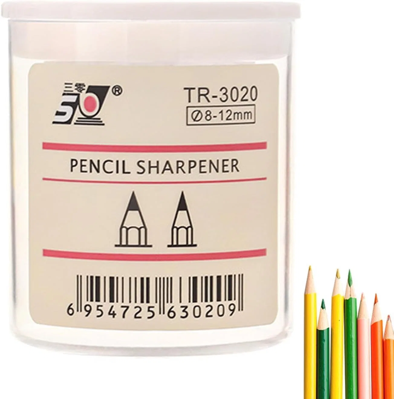 Точилка для карандашей, пластик, 4.2x4.2x4.7 см, 16 г Generisch