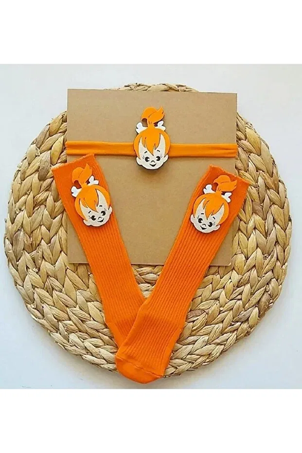 Детские носки для новорожденных с принтом Özkardeşler Baby, Orange