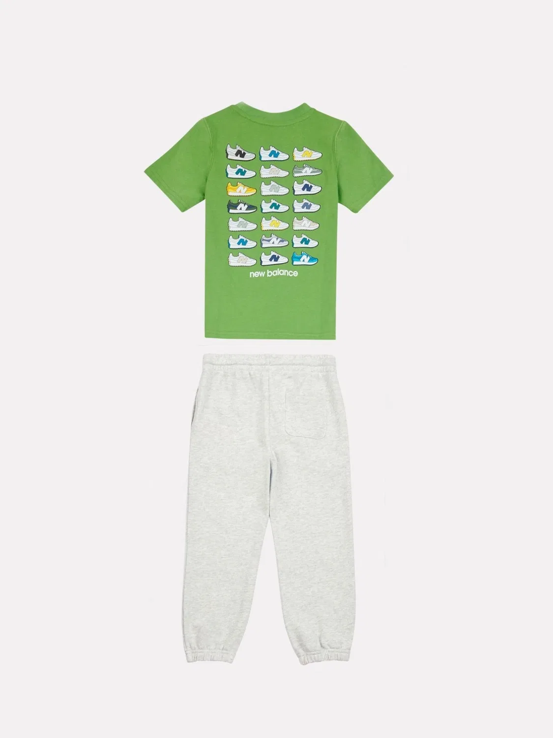 Комплект футболка и джоггеры 327 Multi Graphic New Balance, зеленый — фото 2
