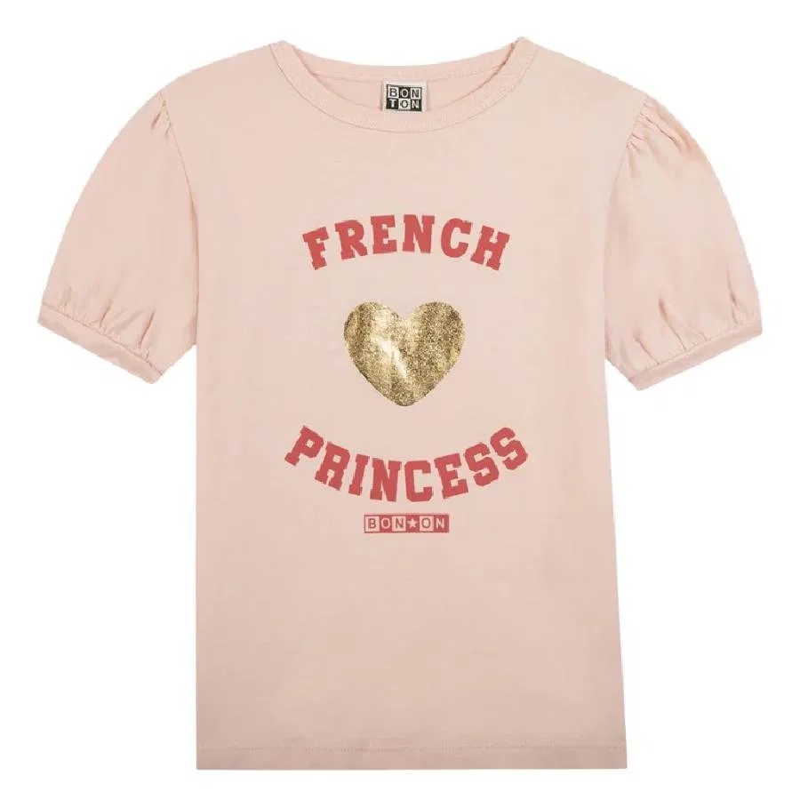 Футболка хлопковая с принтом French Princess Bonton, Rose Coquillage