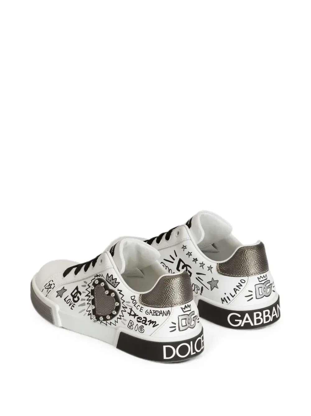Кроссовки Portofino Light из кожи наппа Dolce & Gabbana Kids, белый — фото 3