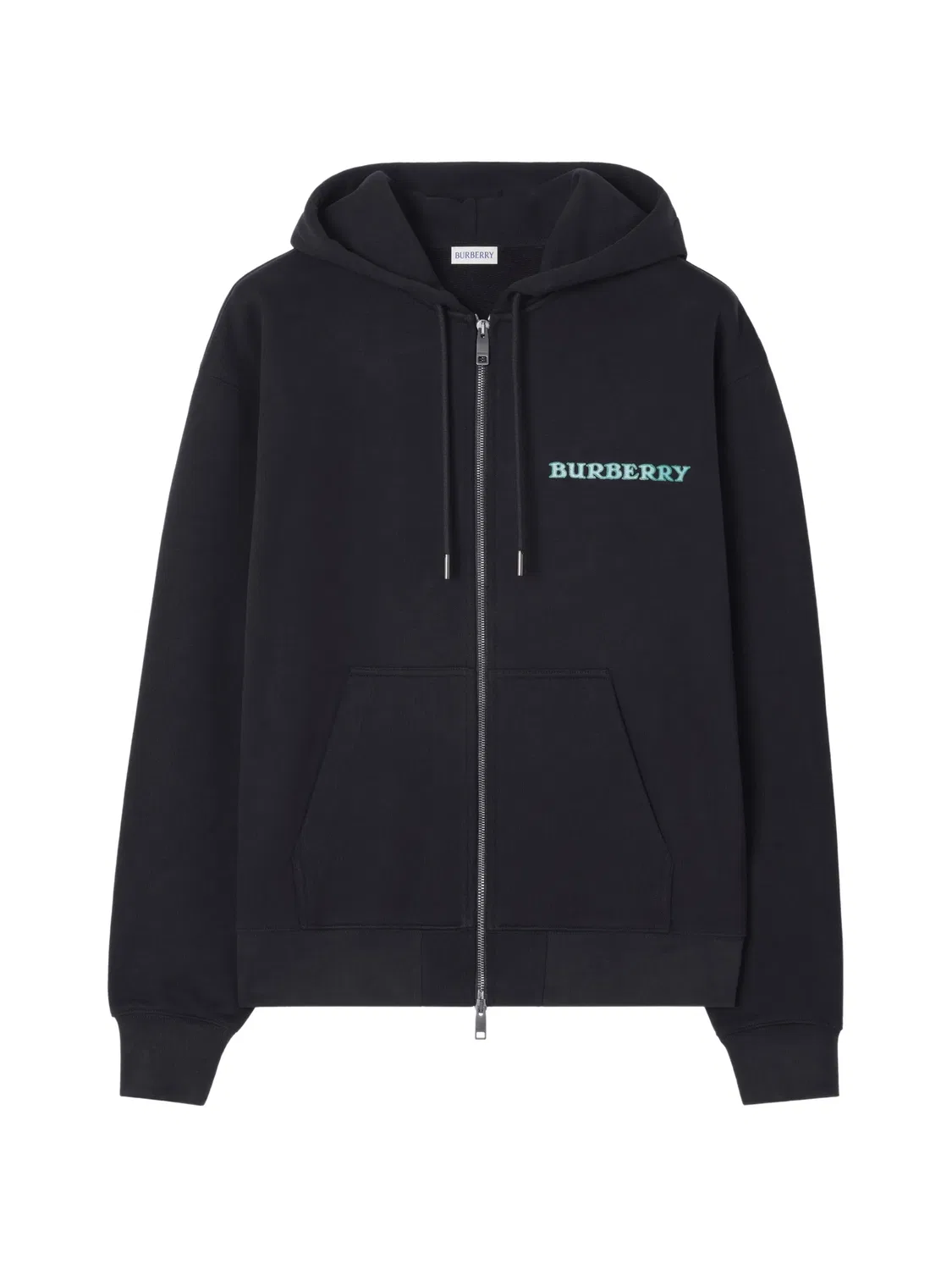 Burberry Худи на молнии Heritage-logo черный хлопок