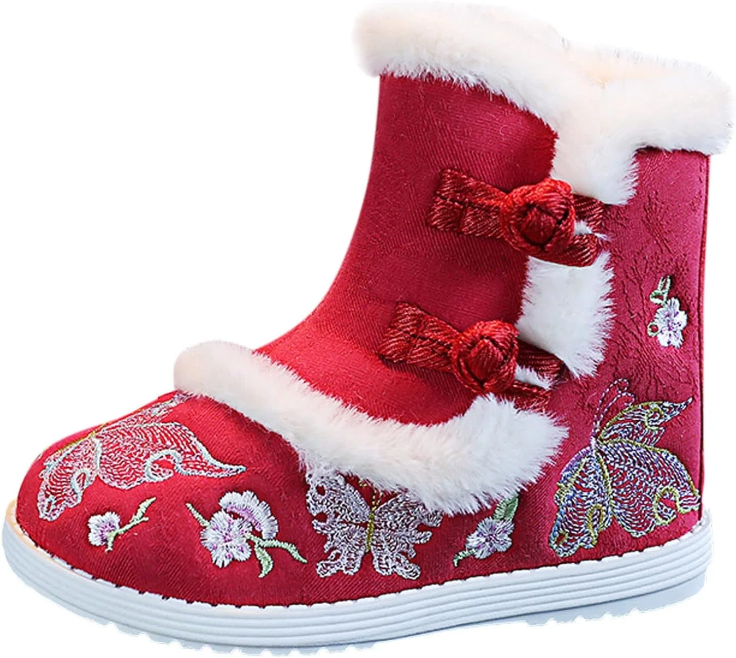 Детские сапоги для девочек с вышивкой Hanfu Shoes Chinese Year Boots, Red