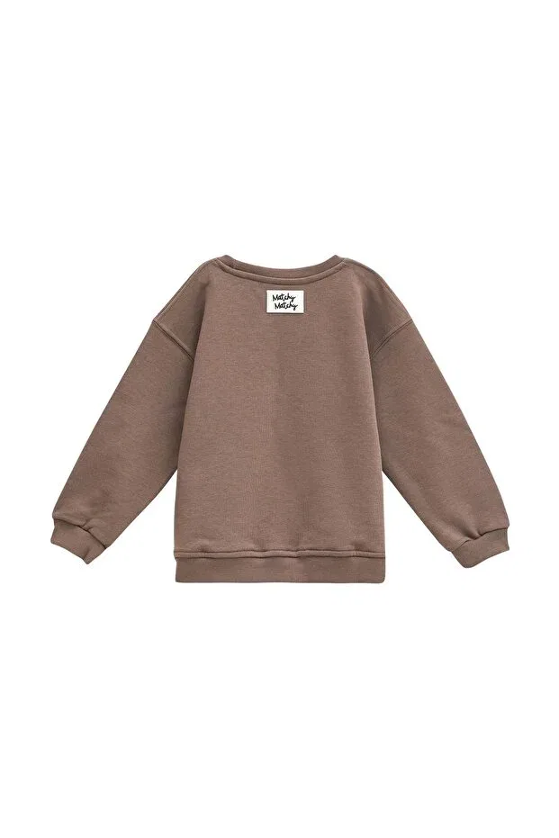 Детские свитшот для девочек хлопковый Sportswear Matchy Matchy, Espresso — фото 3
