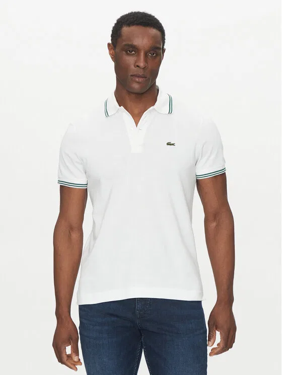 Футболка поло Lacoste Regular Fit, однотонная, белый