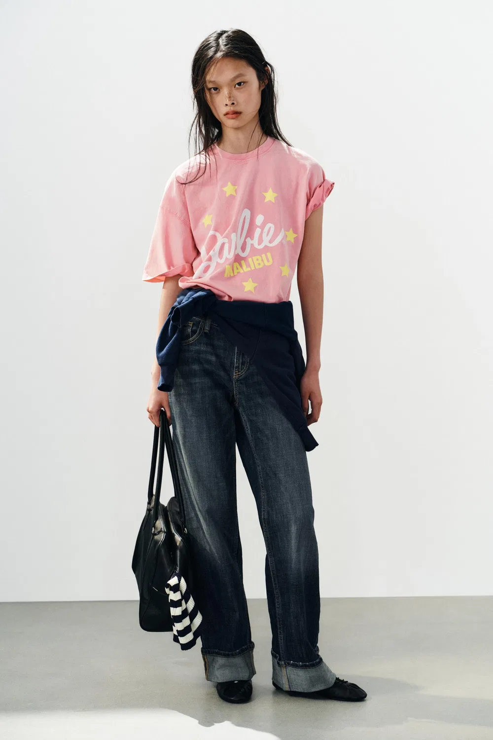 Футболка BARBIE с эффектом потертости ZARA, Pink