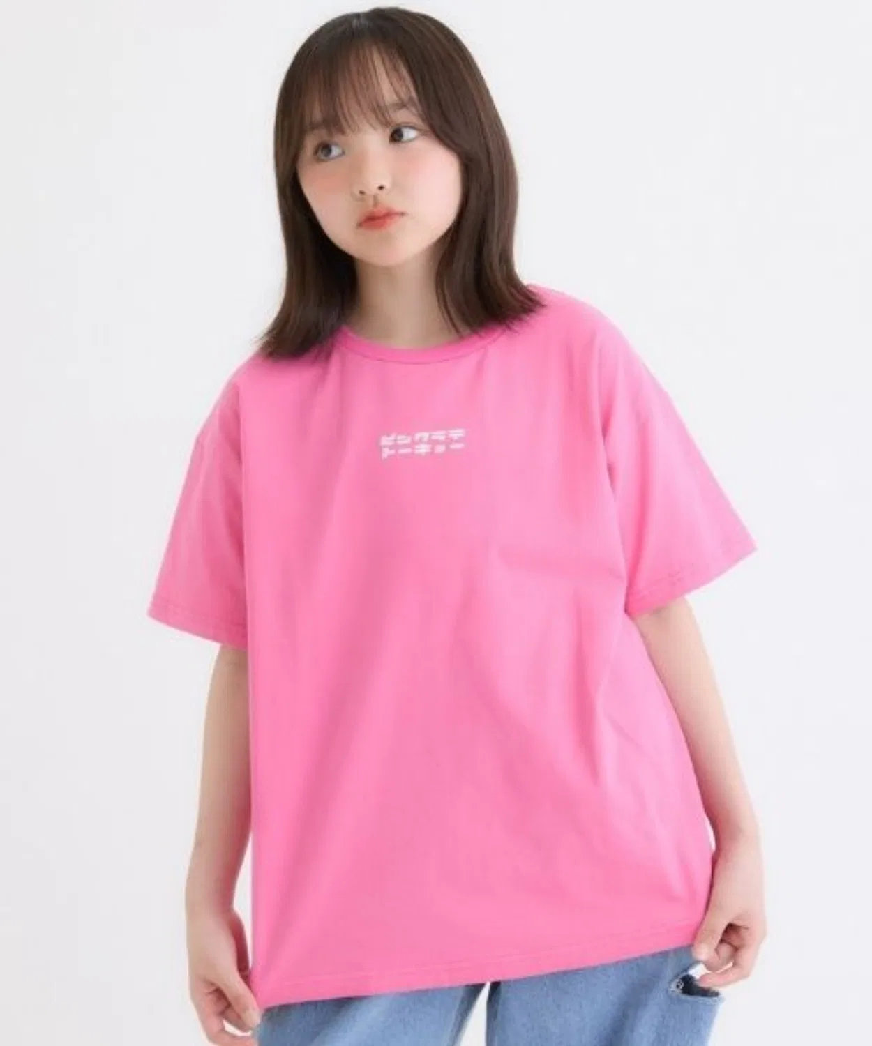 Детская футболка с вышивкой Pink Latte Tokyo Big Tシャツ PINK-latte, Off White — фото 4