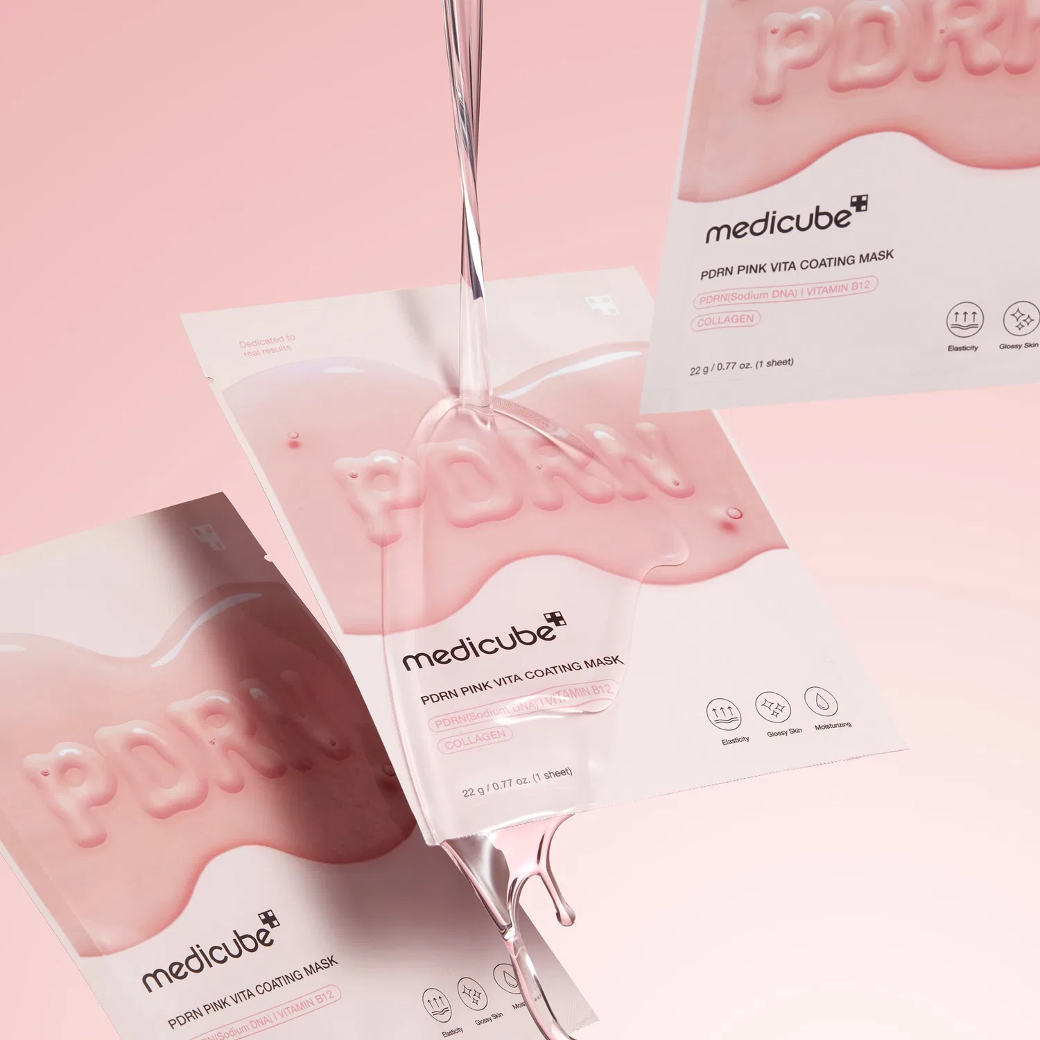 Тканевая маска для лица с PDRN и витамином B12 PDRN Pink Vita Coating Mask Medicube — фото 3