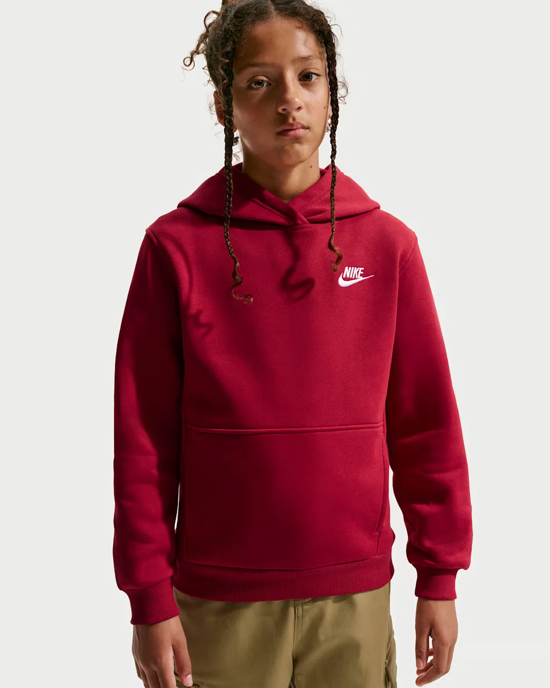 Толстовка с капюшоном для детей постарше Nike Sportswear Club Fleece, Tough Red/White — фото 2
