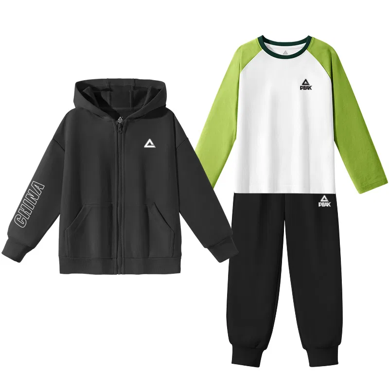 Детский спортивный костюм с капюшоном PEAK, Black