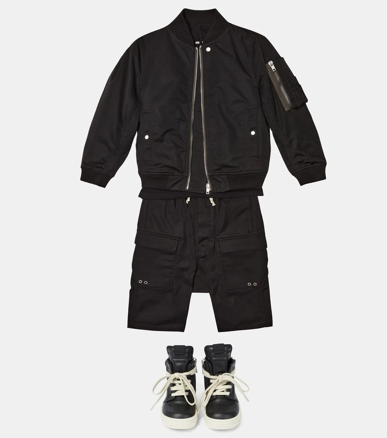 Легкая куртка-бомбер Rick Owens Kids, черный — фото 2