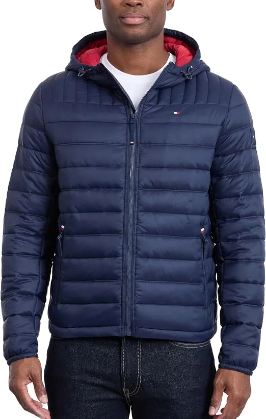 Мужская куртка Tommy Hilfiger Down Alternative Hooded Puffer, темно-синий