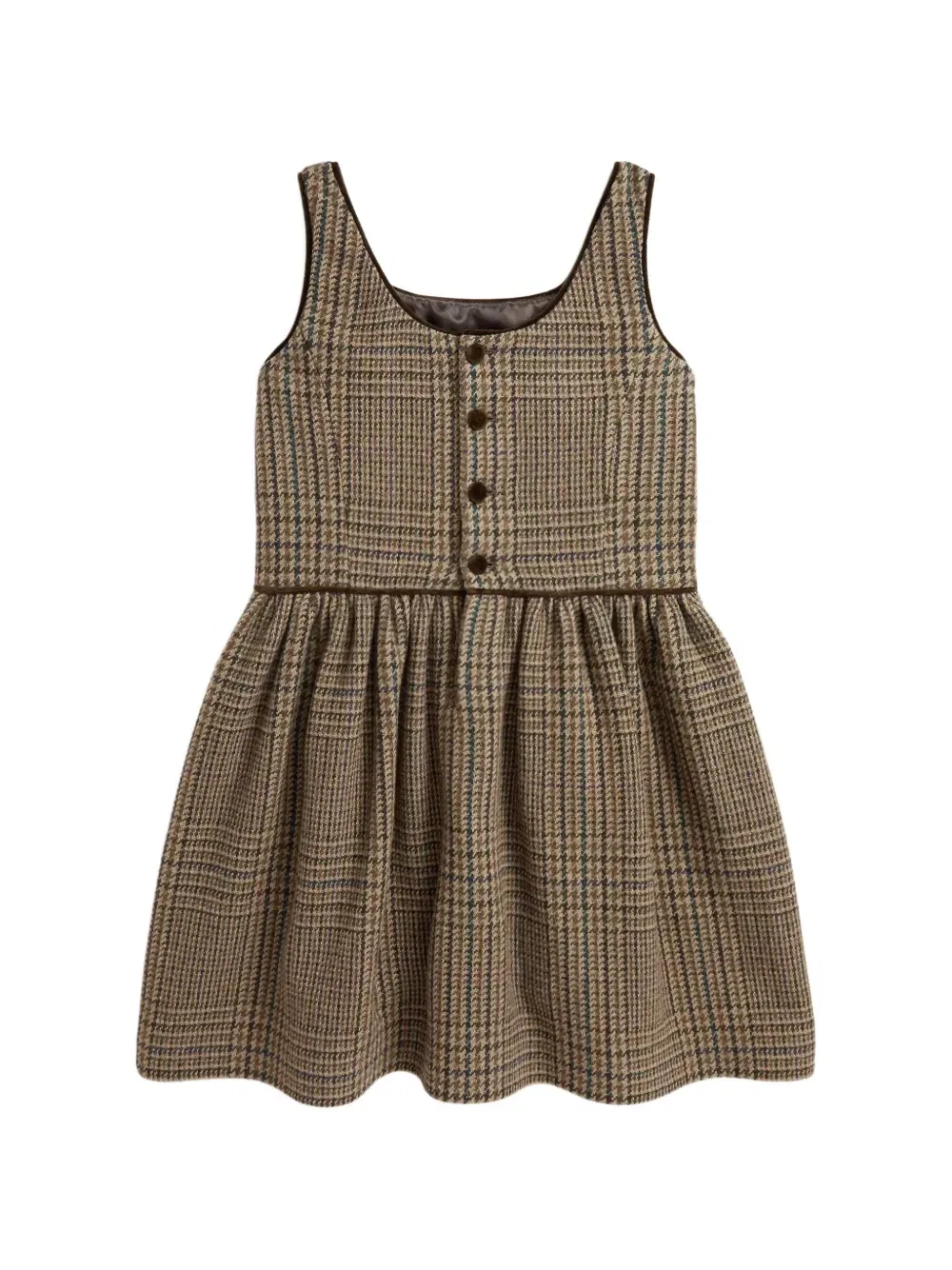 Платье в клетку Prince of Wales Polo Ralph Lauren Kids, коричневый