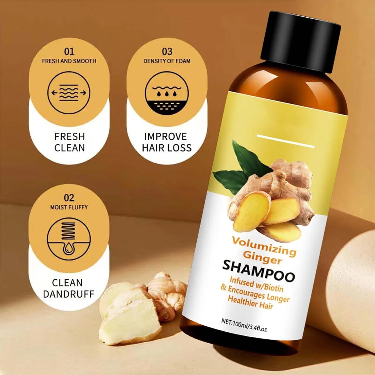 Набор для душа и волос Ginger Volumizing, MeiPlumLai, 3 предмета по 100 мл — фото 3
