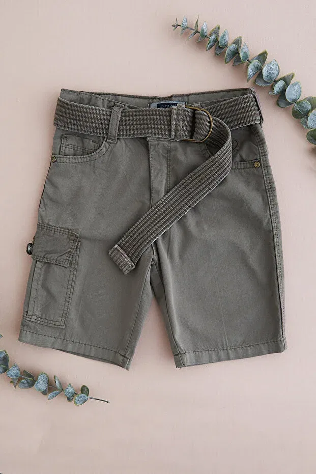 Детские шорты карго для мальчиков с поясом Beli Fulla Moda, Taupe