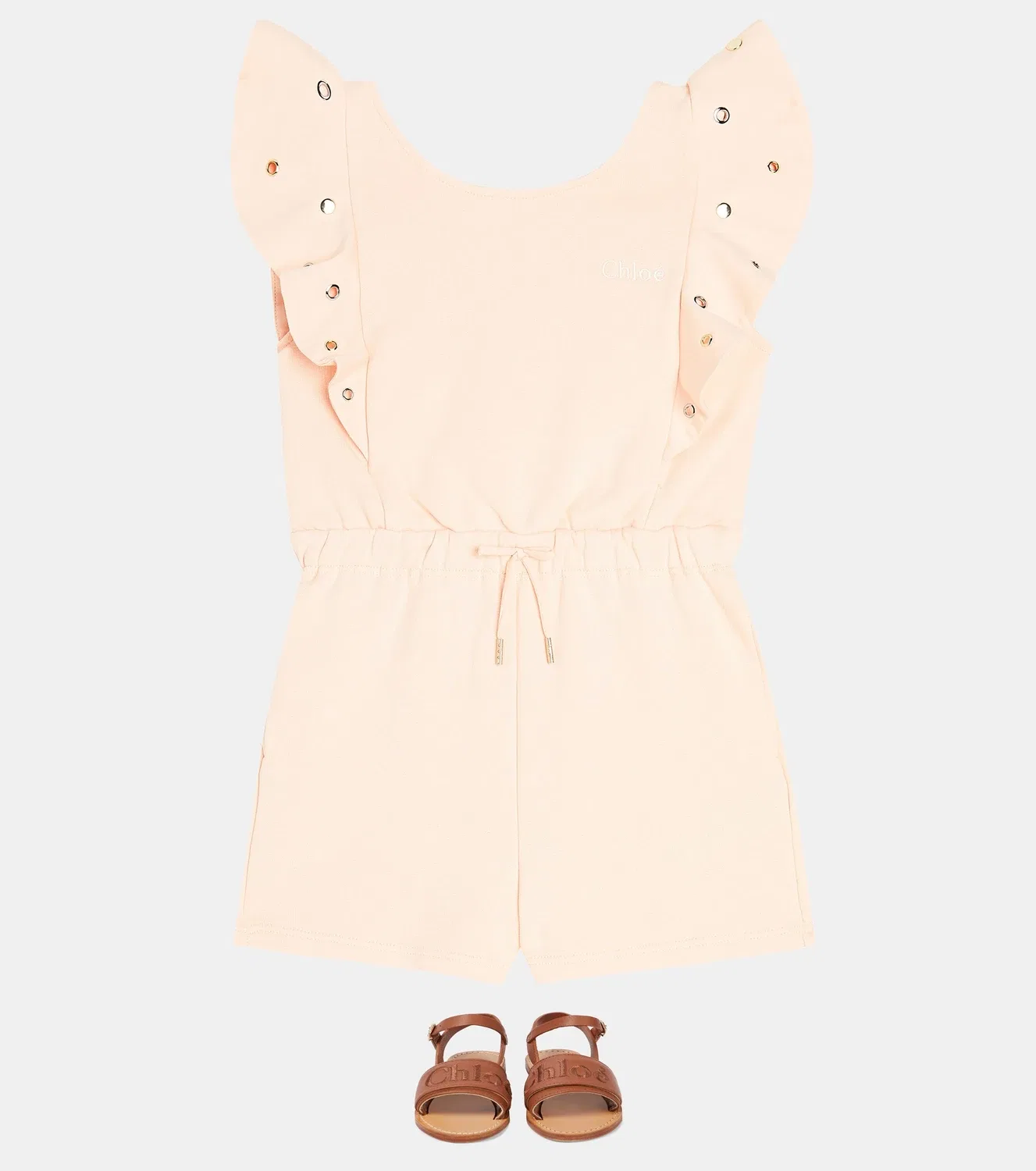 Комбинезон-песочник хлопковый Chloé Kids, розовый — фото 2
