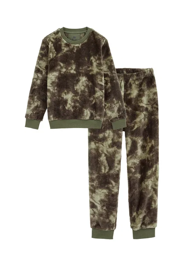 Пижамный комплект с камуфляжным принтом Set We Fashion army green, зеленый — фото 4