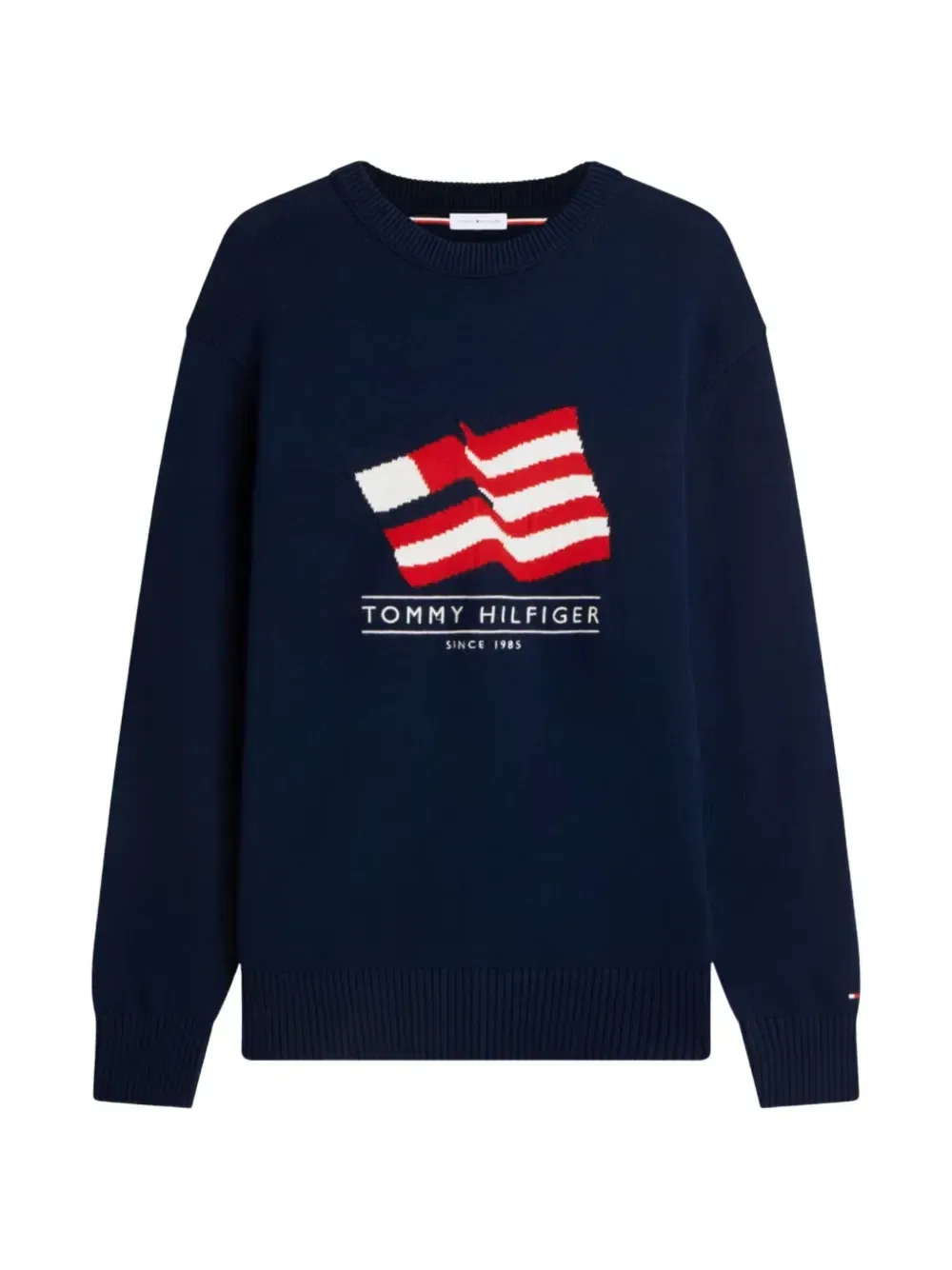 Свитер с флагом из интарсии Tommy Hilfiger, синий