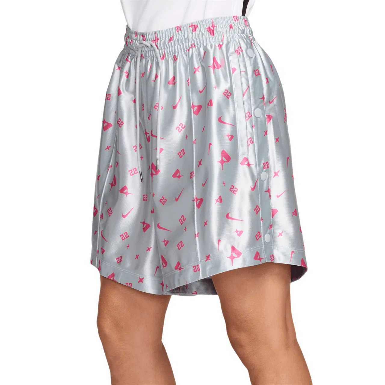 Женские шорты Dri-FIT A'Ja Signature Shine Nike, цвет Pure Platinum/Hyper Pink — фото 3