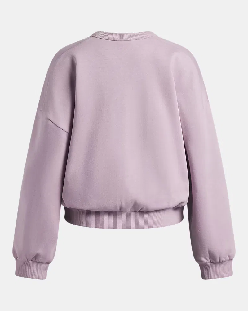 Свитшот оверсайз с начесом UA Rival Fleece UnderArmour, Mauve Pink/White — фото 2