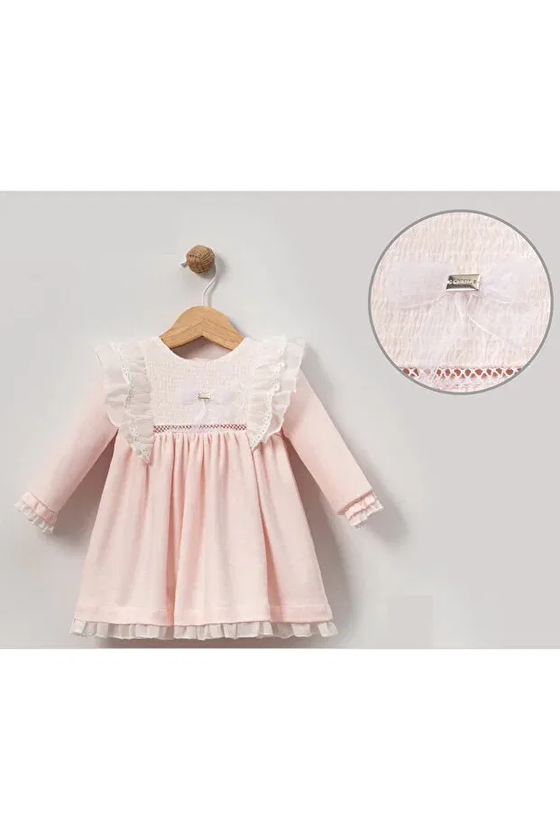 Детское платье для девочек с кружевными рюшами Lamato Baby, Powder