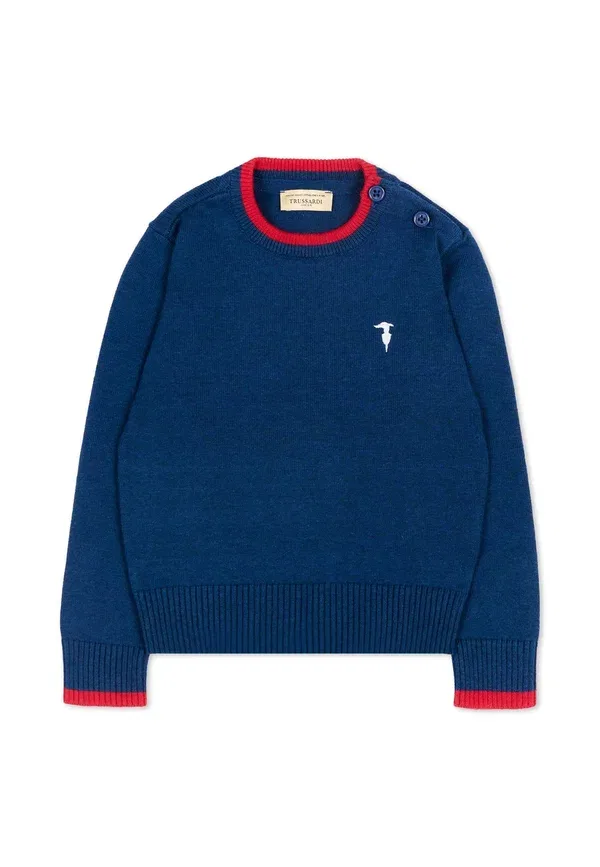 Джемпер хлопковый Maglioni Tru Trussardi Junior, синий