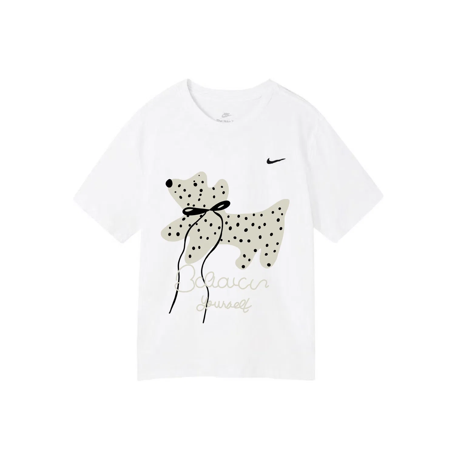 Футболка с круглым вырезом, повседневная, Nike, White