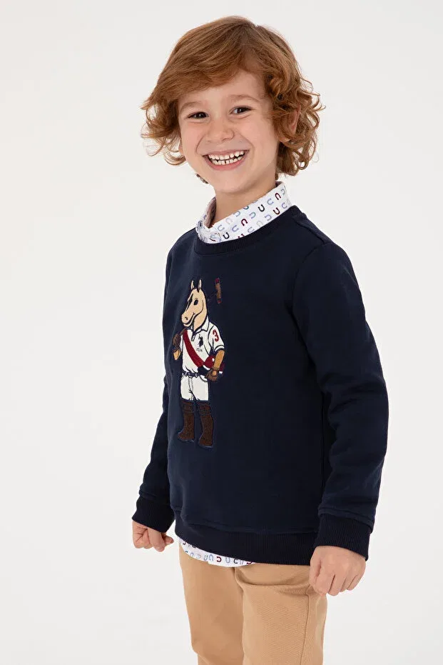 Детское для мальчиков свитшот с длинным рукавом U.S. Polo Assn., Navy Blue — фото 2