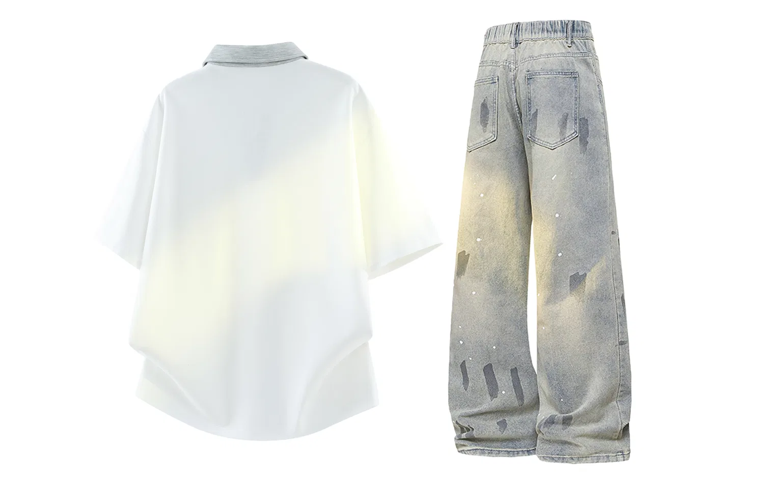 Детский спортивный костюм с отложным воротником Heather Gray+Blue Gray WARRIOR — фото 4