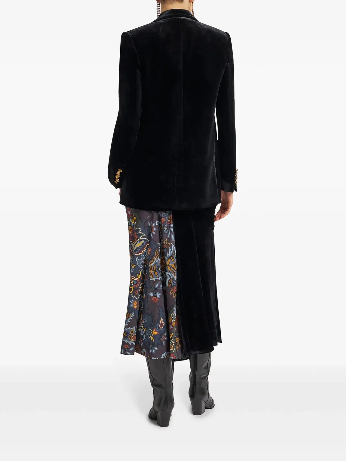 Вельветовый пиджак с одним рядом пуговиц ETRO, черный — фото 4