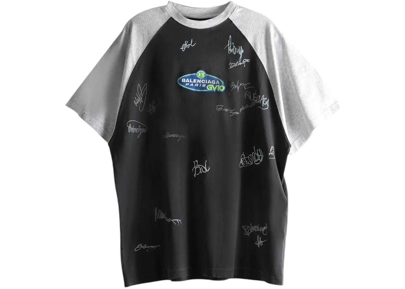 Мужская футболка с принтом Oversized T-shirt Balenciaga, Faded Washed Black