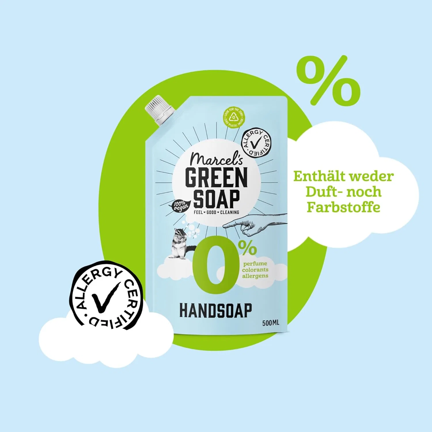 Жидкое мыло для рук Refill, Marcel's Green Soap, набор 6 шт, 500 мл, 0% — фото 4