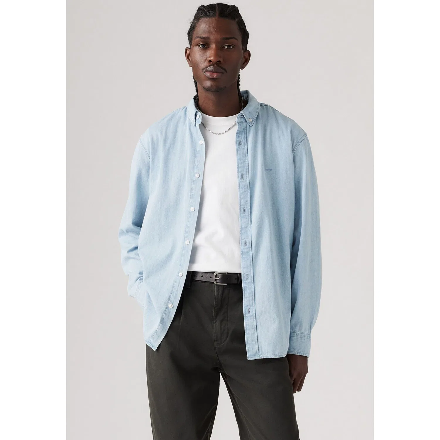 Мужская рубашка с длинным рукавом AUTHENTIC BUTTON DOWN Levi's, Light Blue — фото 2