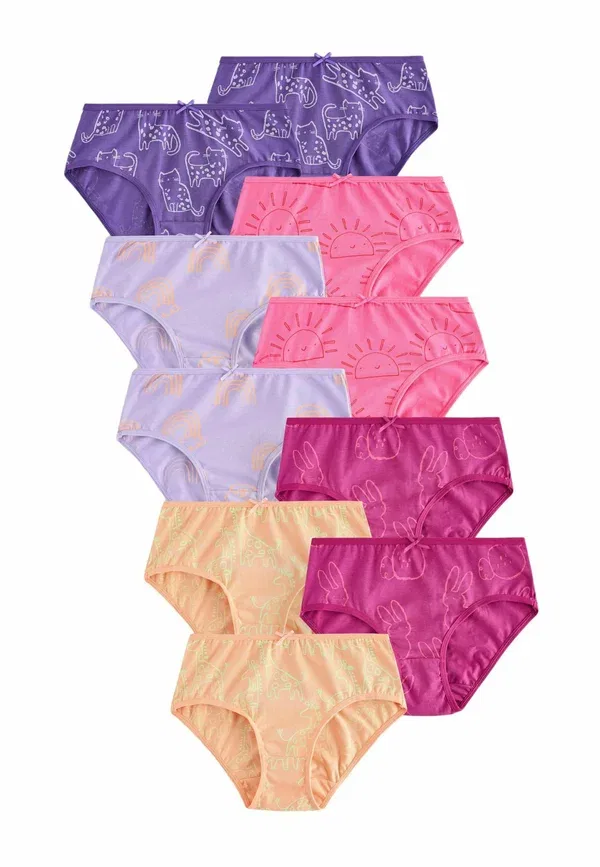 Комплект трусов с принтом животных 10 pack - briefs Next Pink, Purple, фиолетовый/розовый