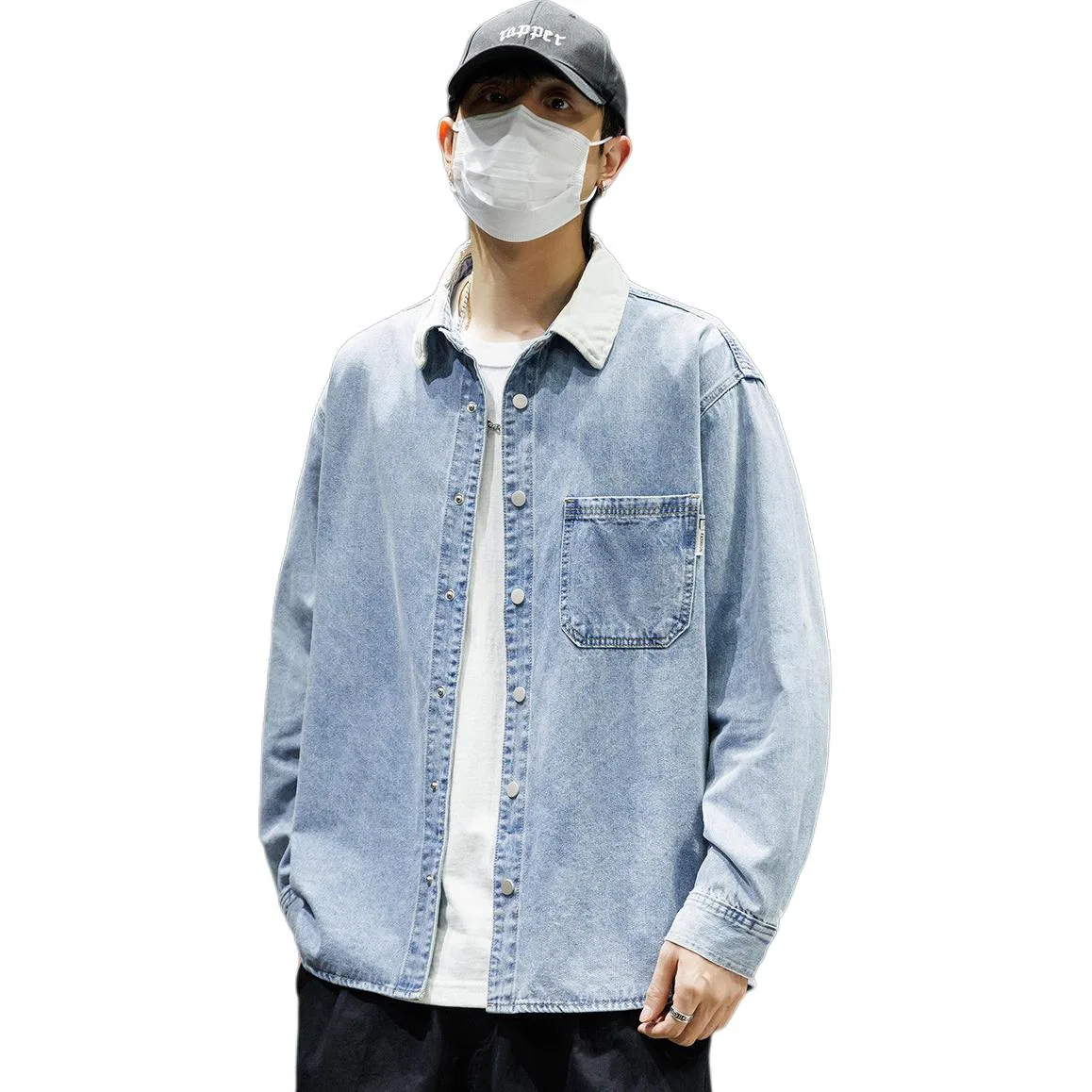 Детская рубашка из денима Tonlion, Light Blue