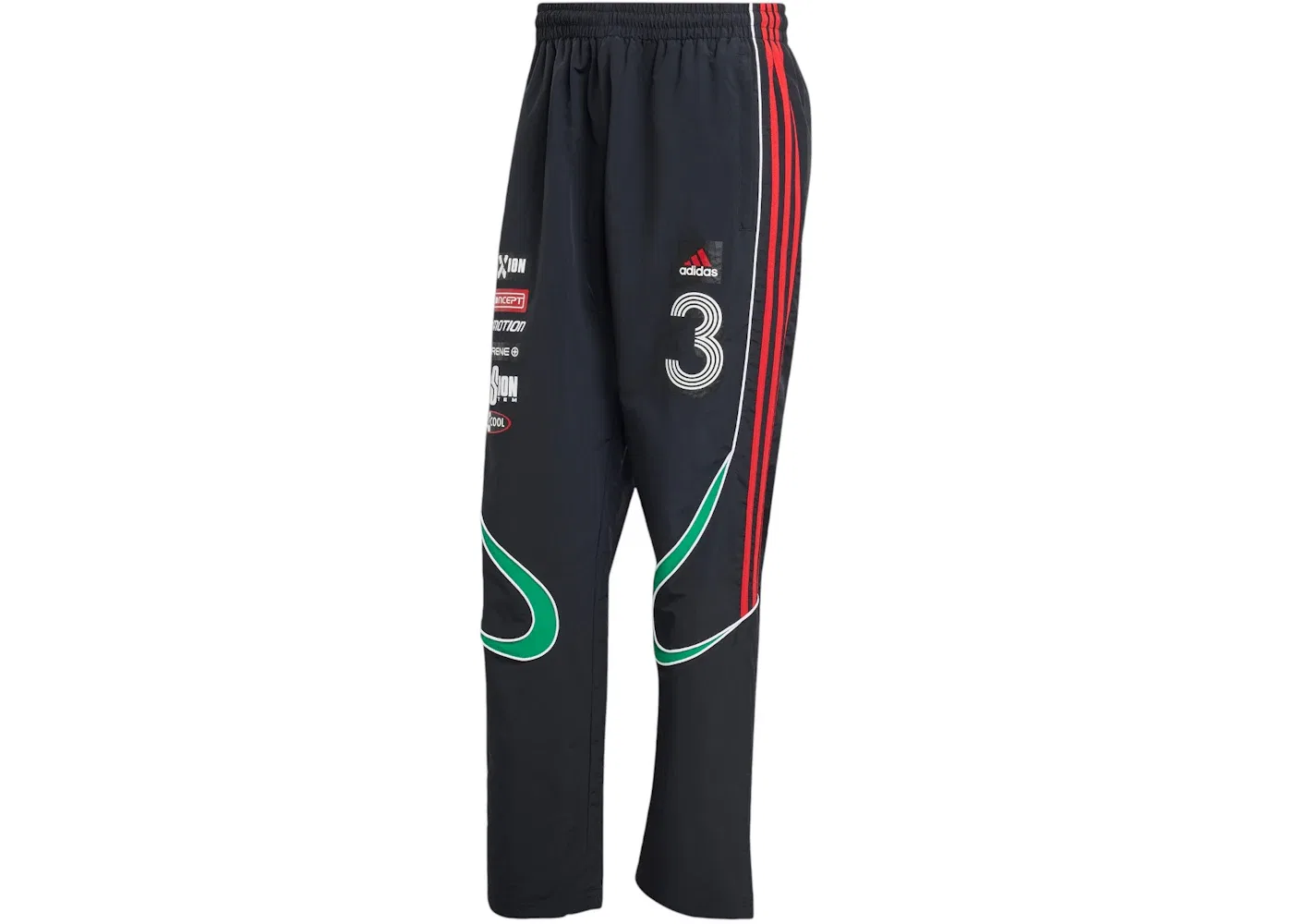 Мужские спортивные штаны с принтом Trackpant Adidas, Black Green Better Scarlet