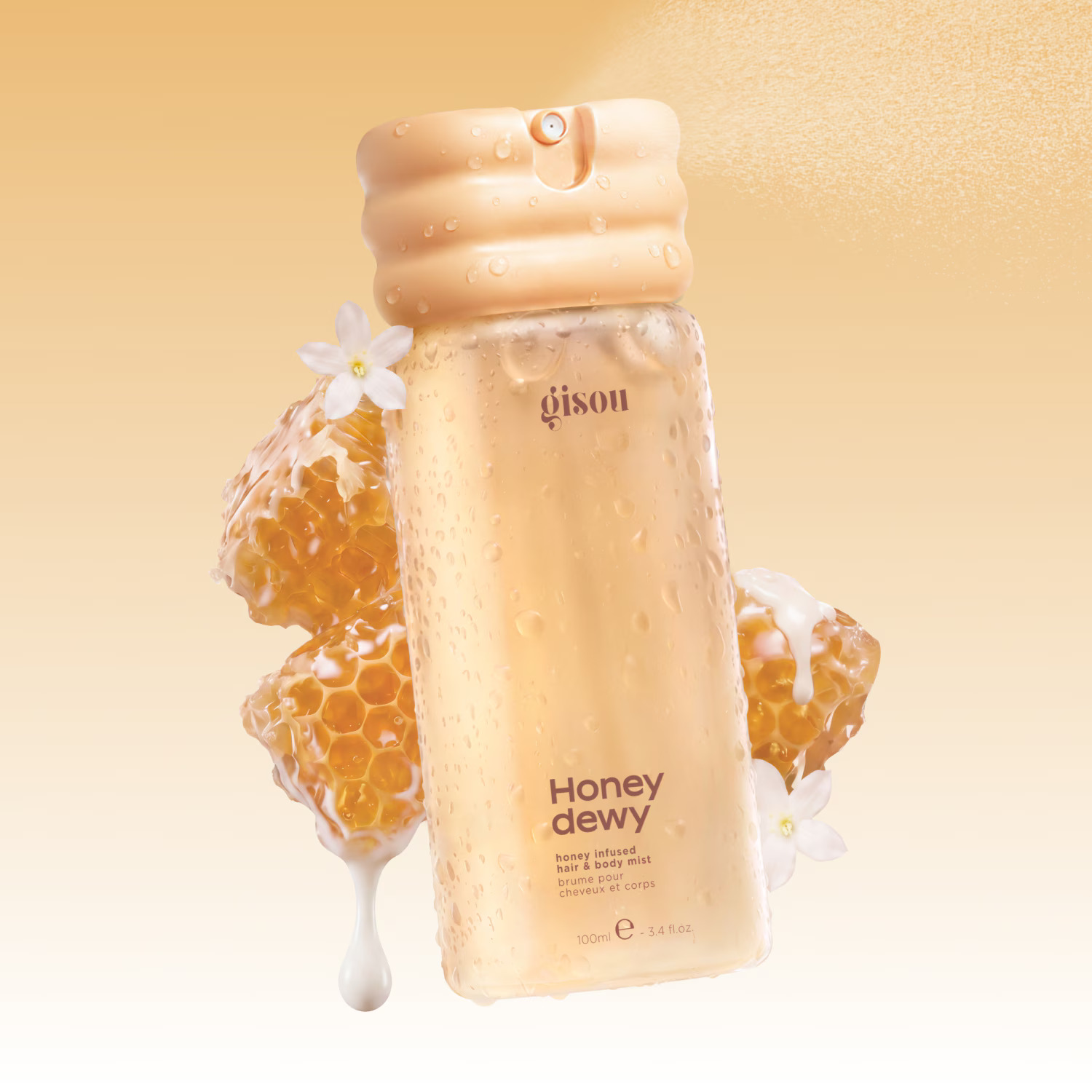 Увлажняющий спрей для волос и тела Gisou Honey Infused Hair and Body Mist, Honey Dew, 100 мл — фото 2