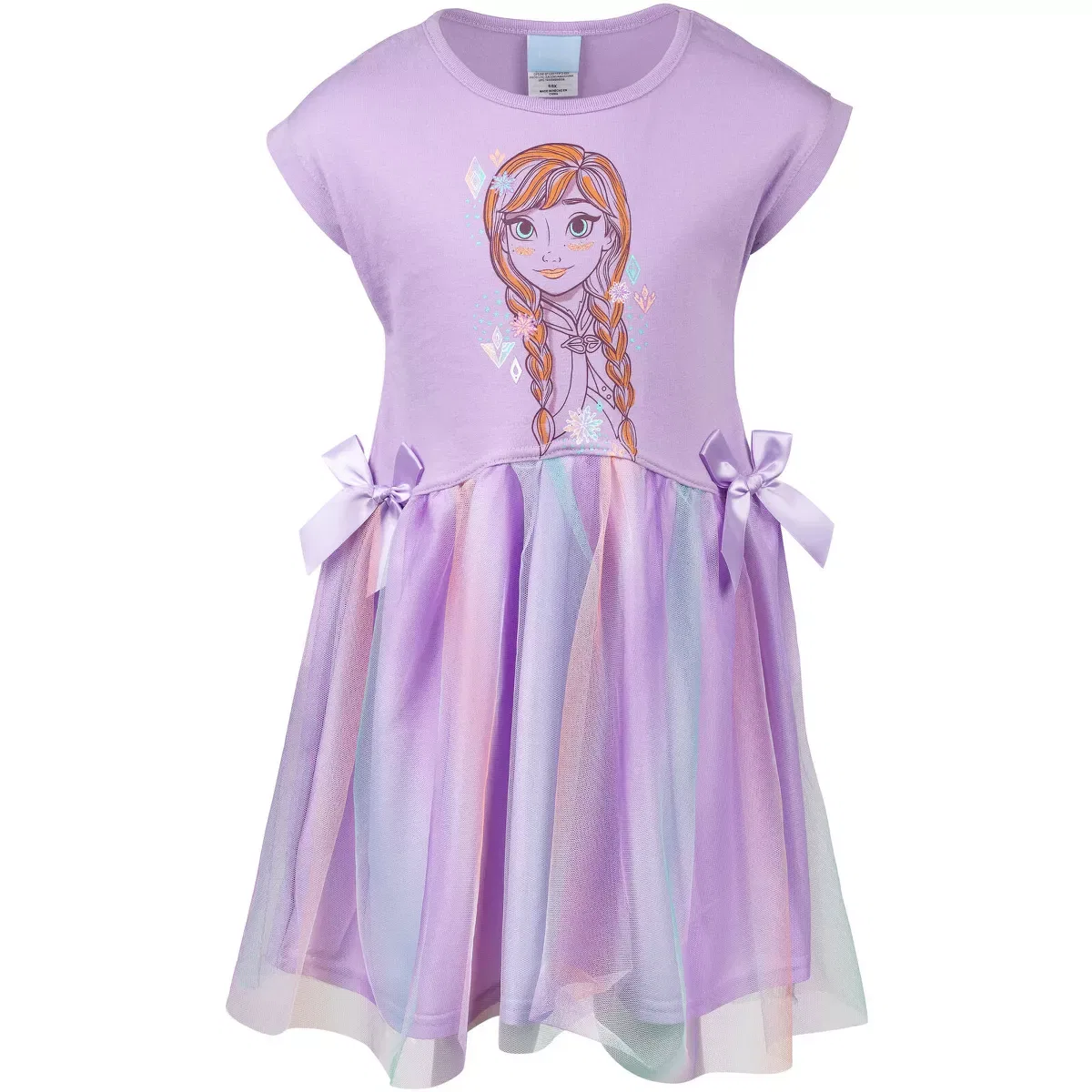 Детское платье для девочек с принтом Frozen Elsa Disney, Purple