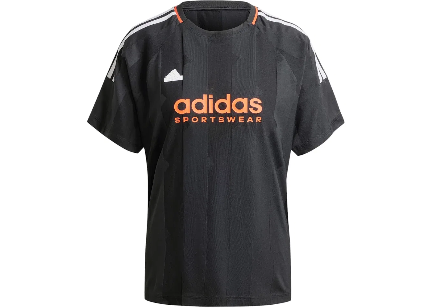 Женская футболка с принтом Tiro Cut 3-Stripes Jacquard Boyfriend Adidas, черный
